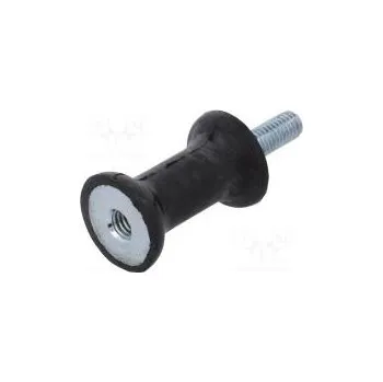 Tlumič chvění M6 Ø 20mm pryž Dl 30mm Dél.závitu 18mm H 6mm