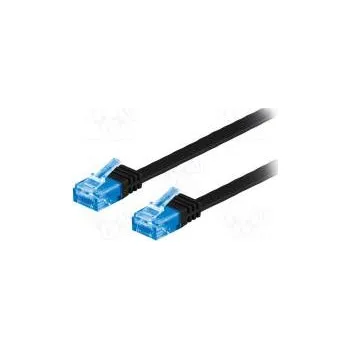 Síťový kabel Patch cord U/UTP 6a lanko Cu PVC černá Dél 10m 32AWG