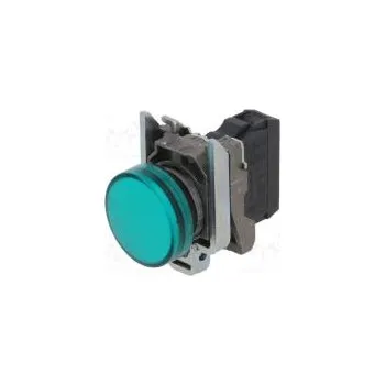 spínač Kontrolka 22mm Podsv ZBVM plochá IP66 Barva zelená -25÷70°C