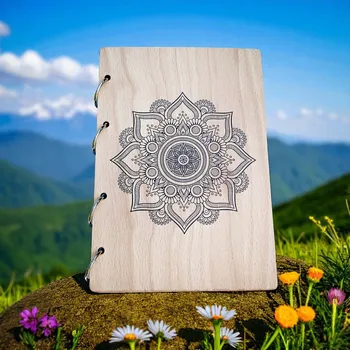 Zápisník art-wood.cz Dřevěný zápisník - mandala