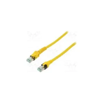 Síťový kabel Patch cord S/FTP 6a lanko Cu PUR žlutá 10m 27AWG Žíly 8