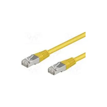 Síťový kabel Patch cord F/UTP 5e lanko CCA PVC žlutá 0,5m 26AWG tienený