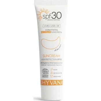Přípravek na opalování DHYVANA Přírodní minerální opalovací krém na obličej SPF 30 50 ml