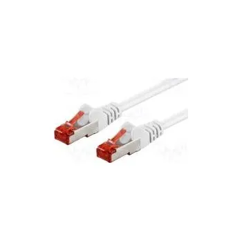 Síťový kabel Patch cord S/FTP 6 lanko CCA PVC bílá 0,25m 27AWG
