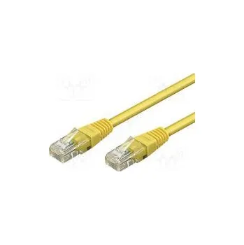 Síťový kabel Patch cord U/UTP 5e lanko CCA PVC žlutá 0,25m 28AWG