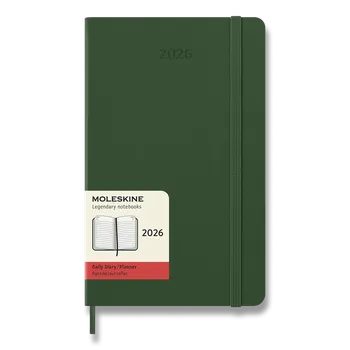 Diář Diář Moleskine 2026 - tvrdé desky, L, denní, tmavě zelený