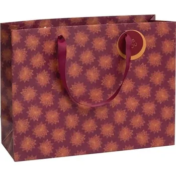 Dárková taška Dárková taška vínová se zlatými hvězdami