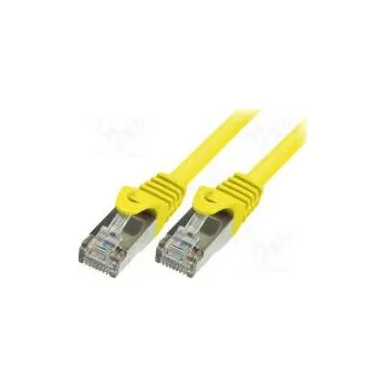 Síťový kabel Patch cord F/UTP 5e lanko CCA PVC žlutá 1m 26AWG tienený