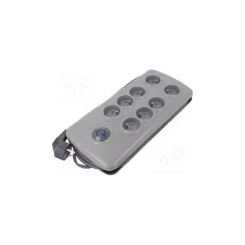 Přepěťová ochrana Nap.prodl.přívod ochranný Zásuvky 8 230VAC 10A Barva šedá