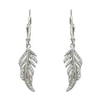 Náušnice Stříbrné visací náušnice zirkonové lístky