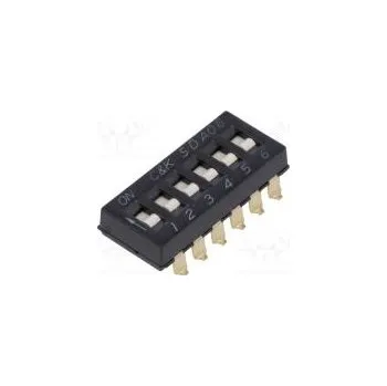 Síťový prvek Přepínač DIP-SWITCH Počet sekcí 6 ON-OFF 0,025A/24VDC pol 6