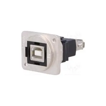 Elektrická zásuvka Spojka USB A zásuvka,USB B zásuvka FT V USB 2.0 kov 19x24mm