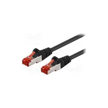 Síťový kabel Patch cord S/FTP 6 lanko CCA PVC černá 0,5m 27AWG