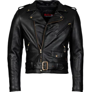 Pánský křivák Pánská Kožená Bunda Křivák Professional Gold Brixton Černá Velikost: 6XL