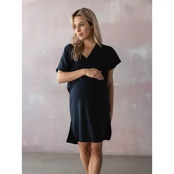 Těhotenské noční prádlo Milk & Love Bambusová těhotenská a kojící košile Moon 3v1 tmavě modrá Velikost: XS