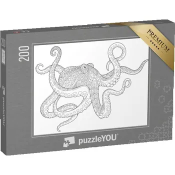 Puzzle puzzle 200 dílků „puzzleOMALOVÁNKY: Chobotnice“