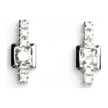 Náušnice Stříbrné náušnice s čirými zirkony - VE 69