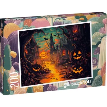 Puzzle puzzle 200 dílků „Strašidelný Halloween“