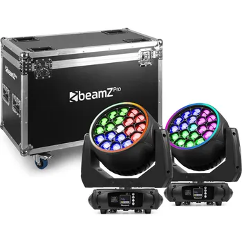 Světelný efekt BeamZ Professional MHL1940 LED Otočná hlava Zoom 19x40W 2 ks s Flightcase