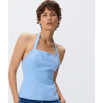 Dámské tričko Reserved - Bandeau top z viskózy - světle modrá - 462FH-50X - 462FH-50X-XL