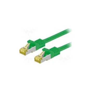 Síťový kabel Patch cord S/FTP 6a lanko Cu LSZH zelená 0,5m 26AWG