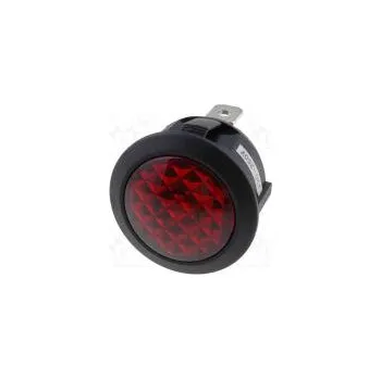 vypínač Kontrolka s doutnavkou vypouklá červená 230VAC Otv Ø20mm
