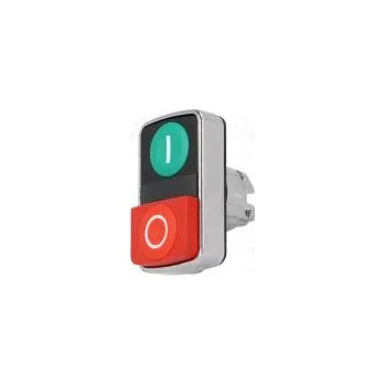 spínač Přepínač dvojitý 1-polohové 22mm červená/zelená Podsv není