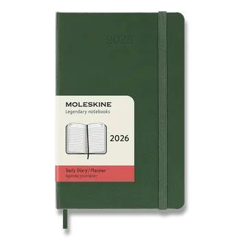 Diář Diář Moleskine 2026 - tvrdé desky S, denní, tmavě zelený