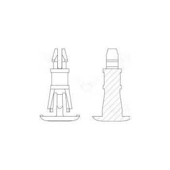 Hmoždinka Montážní kolík polyamid 66 Dl 14,3mm zacvaknutí/zacvaknutí