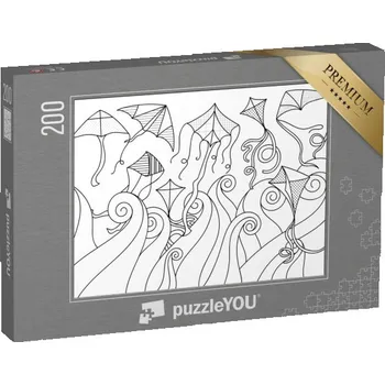 Puzzle puzzle 200 dílků „puzzleOMALOVÁNKY: Draci“