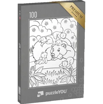Puzzle puzzle 100 dílků „puzzleOMALOVÁNKY: Divoká zvířata“