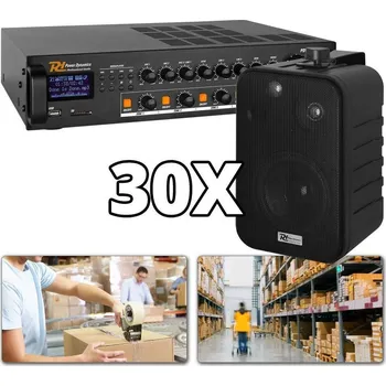 Reprobox Power Dynamics 100V Ozvučovací 4 zónový systém s 30 reproduktory