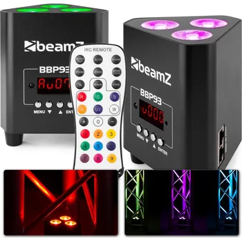 Osvětlovací technika BeamZ BBP93 Set 2x Uplight PAR s dálkovým ovládáním
