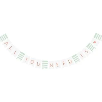 Papírová girlanda s proužky All you need is love