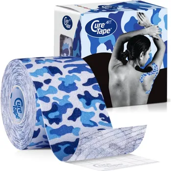 Zdravotnický materiál CureTape Art 5 cm x 5 m kineziologický tejp Army Blue