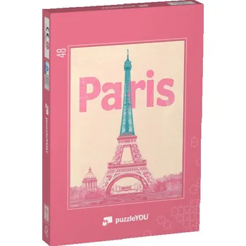 Puzzle puzzle 48 dílků „Pařížská milenka, Francie“