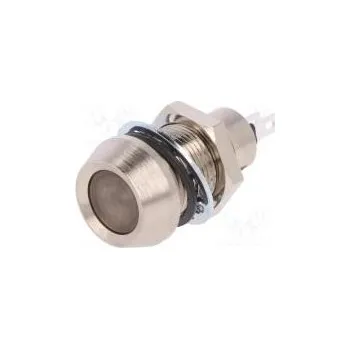 LED osvětlení Kontrolka LED vydutá 12VDC Otv Ø12,7mm IP67 mosaz ØLED 10mm