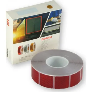 Páska reflexní samolepící červená, dělená, šířka 5 x 5cm, metráž