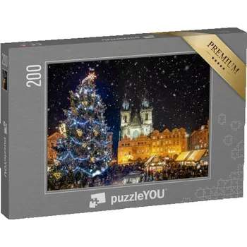 Puzzle puzzle 200 dílků „Pohled na Staroměstské náměstí s vánočními trhy, Praha, Česká republika“