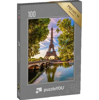 Puzzle puzzle 100 dílků „Eiffelova věž a řeka Seina, Paříž, Francie“