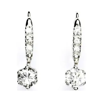 Náušnice Stříbrné náušnice, čiré zirkony - VE 10