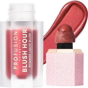 Přípravek na tvář Profusion třpytivá tekutá tvářenka Shimmer Blush Hour, Berry Mimosa, 6ml
