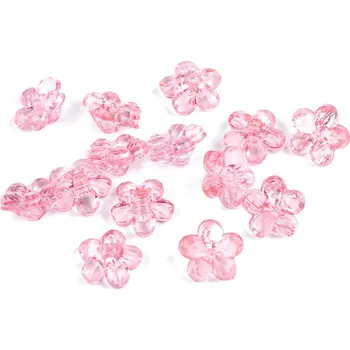 Knoflík Plastové knoflíky / korálky květ Ø12 mm růžová sv. 5 g