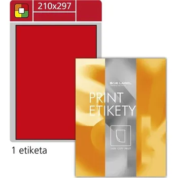 Samolepící etiketa SK Label Fluorescentní etikety, červené, 210,0 x 297,0 mm