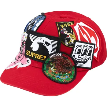 Kšiltovka Supreme Patches 6-Panel / Red Barva: Červená, Velikost: OS