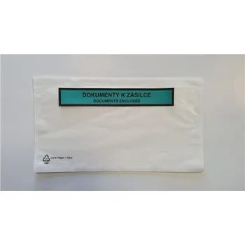 Papírové samolepící kapsy na zásilky DL, průhledné zelené 1000ks