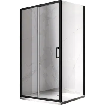 BPS-koupelny Obdélníkový sprchový kout HYD-OK103A 100x80 černá/transparent - bez vaničky