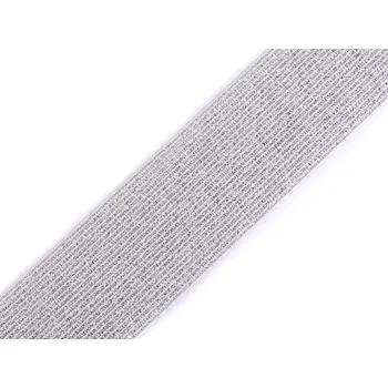 Textilní guma Pruženka s lurexem šíře 40 mm bílá 1 m