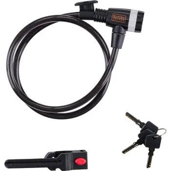 Zámek na kolo ZÁMEK NA KOLO LANKOVÝ S KLÍČEM 10x900MM S DRŽÁKEM BLACK+DECKER