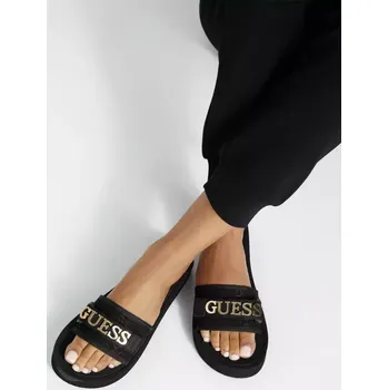 Dámské žabky GUESS dámské pantofle, nazouváky Peers černé 37,5